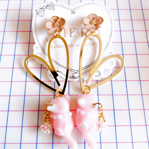 めちゃめちゃ可愛い猫ちゃんピアス♡ ピアス（その他） 中止キャンセル