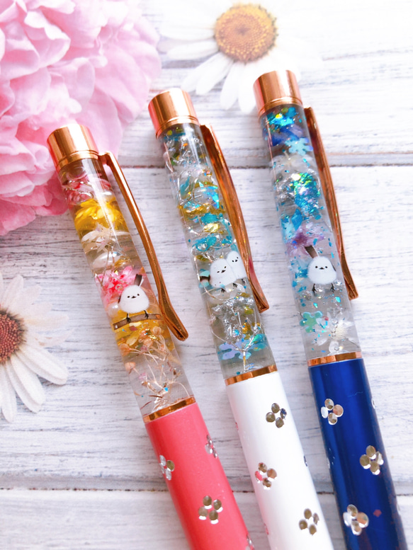 シマエナガさんのハーバリウムボールペン ペン・筆記用具 ほわかま