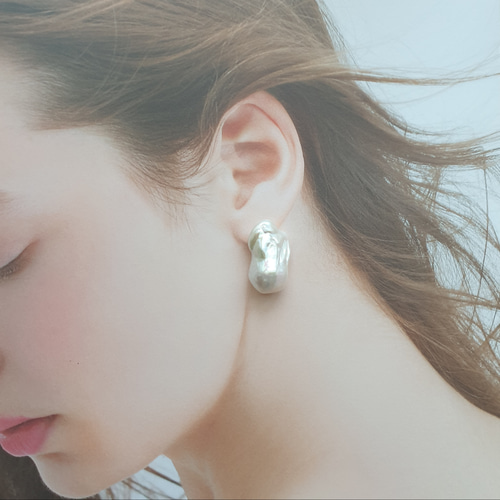 セミオーダー】Sランク バロックパール ピアス/イヤリング01-b K18YG  