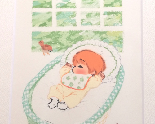 水彩画 蝶と少女（原画、F4サイズ、額付き）butterfly and Girl