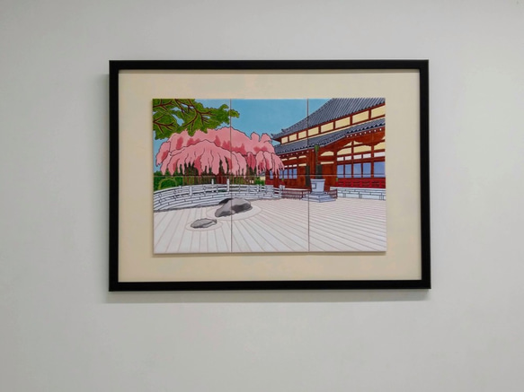 タイルアート『枯山水としだれ桜』 その他インテリア雑貨 masaya