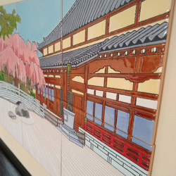 タイルアート『枯山水としだれ桜』 7枚目の画像