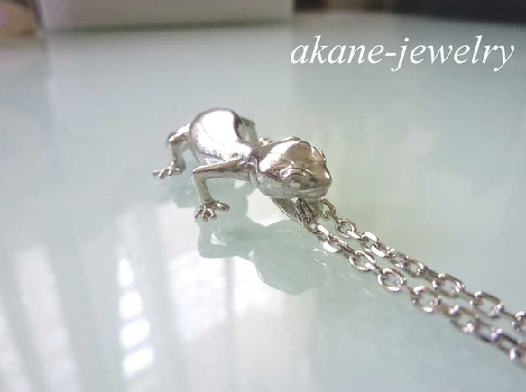 ヒョウモントカゲモドキのネックレス　シルバー製 3枚目の画像