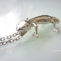 ヒョウモントカゲモドキのネックレス　シルバー製 4枚目の画像