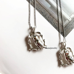 ほっぺがオレンジサファイア　オカメインコのネックレス 3枚目の画像