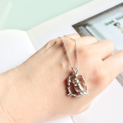 ほっぺがオレンジサファイア　オカメインコのネックレス 6枚目の画像