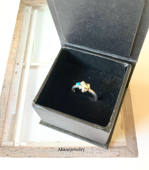 12月のカエルの指輪　小さなカエルとターコイズ 7枚目の画像