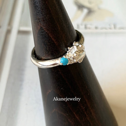 12月のカエルの指輪　小さなカエルとターコイズ 5枚目の画像