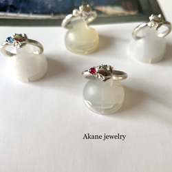 7月のカエル　ルビーと小さなカエルの指輪 10枚目の画像