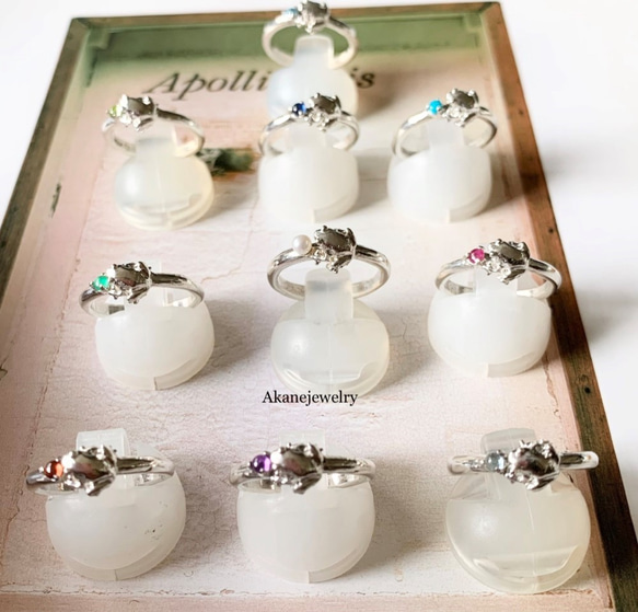 7月のカエル　ルビーと小さなカエルの指輪 12枚目の画像