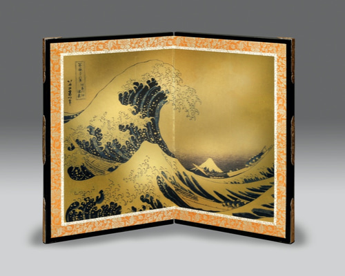 北斎屏風 -箔- 浪裏 Gold その他アート 片岡屏風店 通販