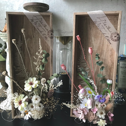 咲きこぼれるSpring flowers/ミルキーイエローMサイズ＊wood flame box・母の日母の日プレゼント 2枚目の画像