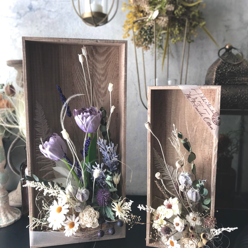 咲きこぼれるSpring flowers/ウォッシュパープルLサイズ＊woodflame 