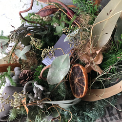 【特集掲載】φ35.0〜40.0㎝ フレッシュグリーンの大きめクリスマスリース 7枚目の画像