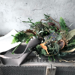 ユーカリ×パンパスグラスのドライフラワーハンギングガーランド