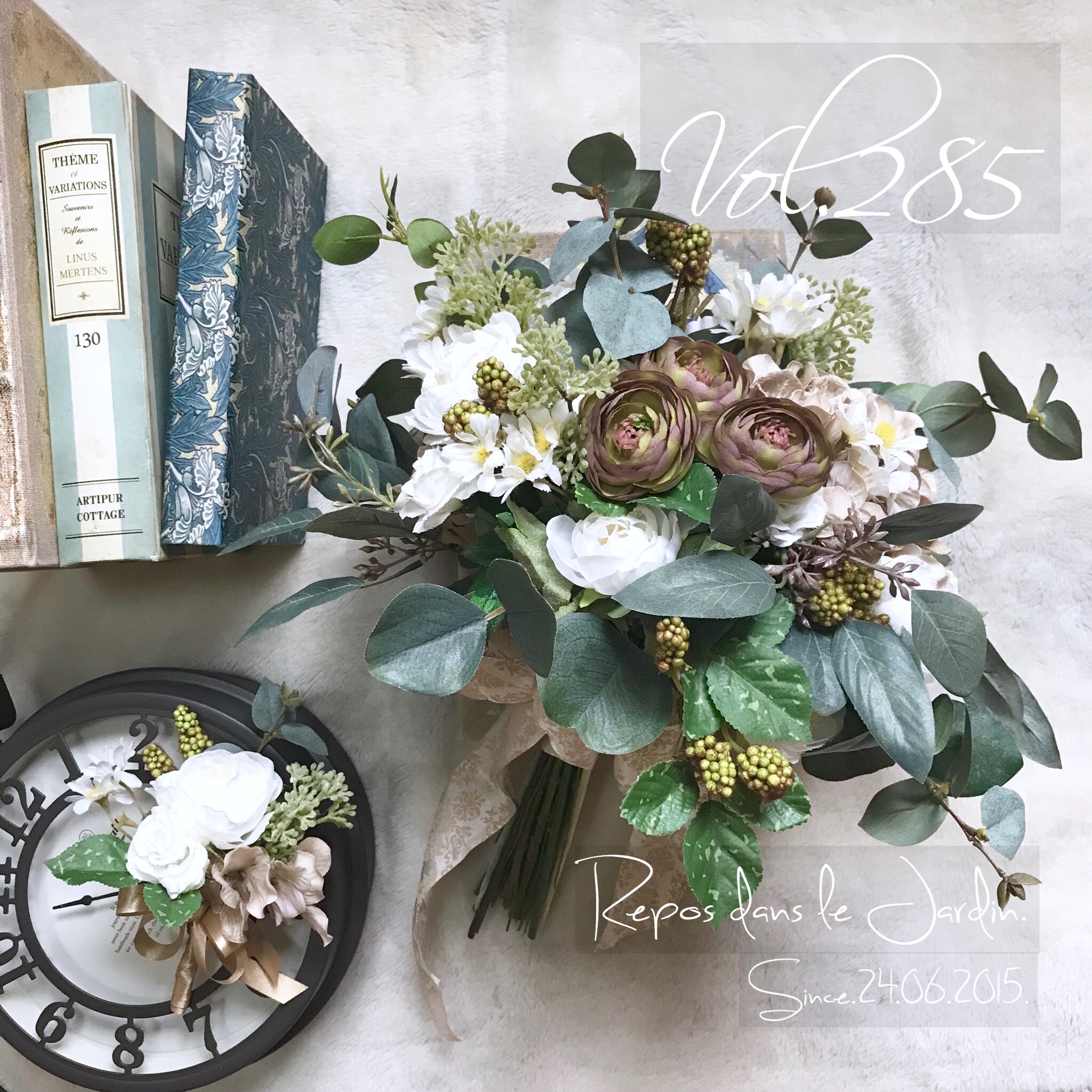 【受注商品】インダストリアルカラーのボタニカルクラッチブーケ＆ブートニアset