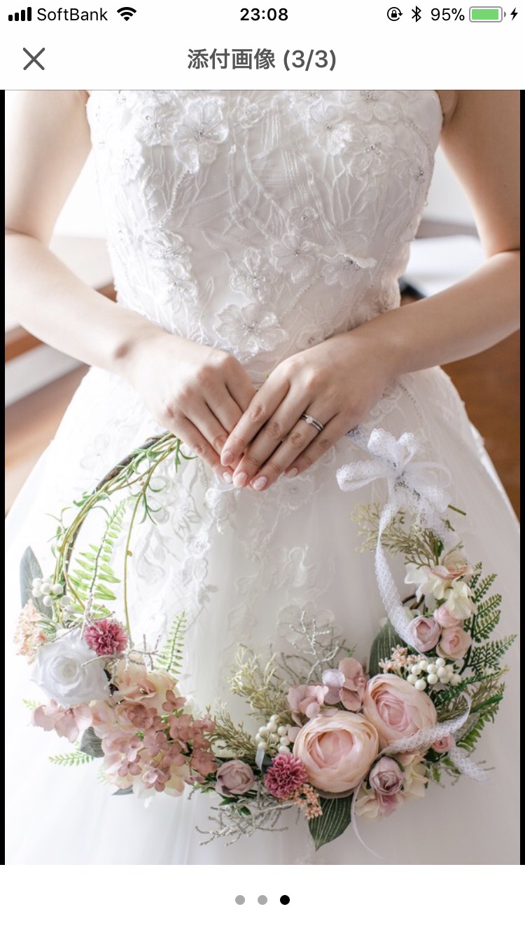 ふんわりカラーのリースブーケ&ブートニアset◆くみ様オーダーページ