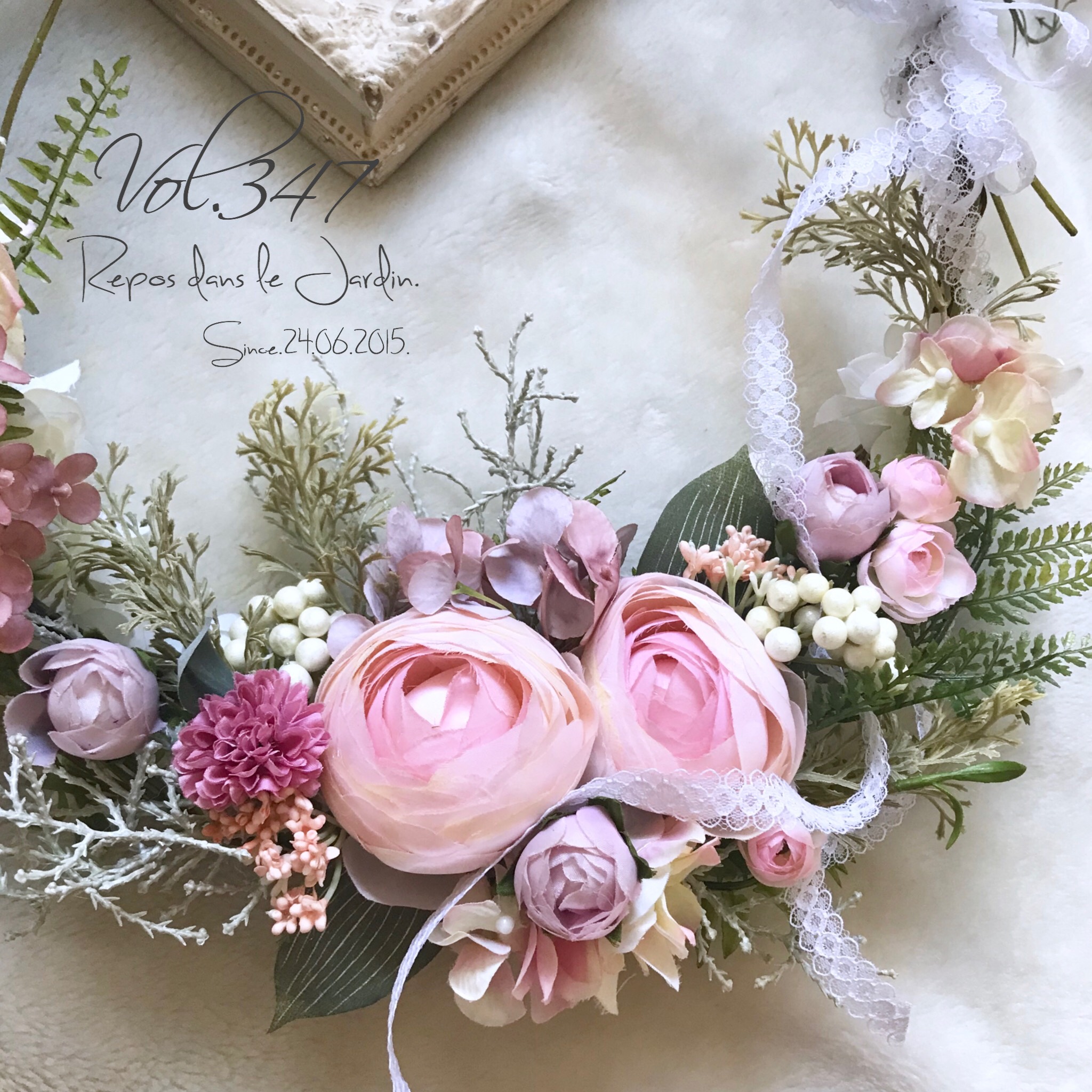 ふんわりカラーのリースブーケ&ブートニアset◆くみ様オーダーページ