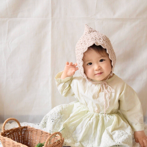 透かし編みボンネット 帽子(ベビー・キッズ) Hana☆coco 通販 10887052  