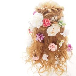 【SALE】ピオニーと小花のヘッドドレス♡ 2枚目の画像