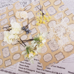 新作♡ホワイトのカスミソウと黄色の小花のヘッドドレス&ブートニア 4枚目の画像