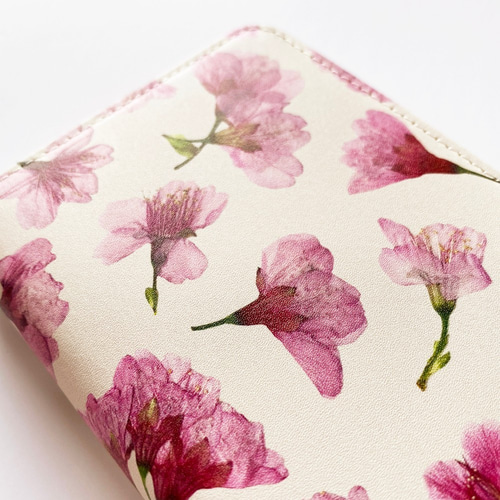 押し花　美品 はんなり桜柄』押し花レザー長財布【10日以内に発送】 長財布