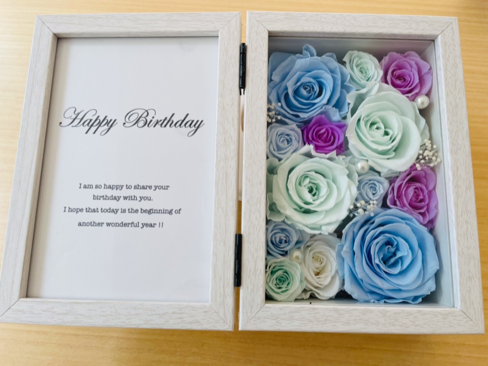 メッセージ、名入れ可能 ＊フォトフレーム ＊バラたっぷり