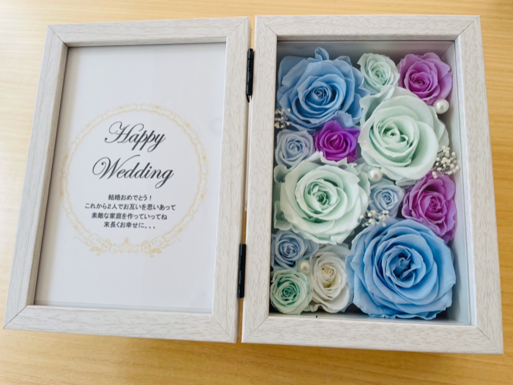 メッセージ、名入れ可能 ＊フォトフレーム ＊バラたっぷり