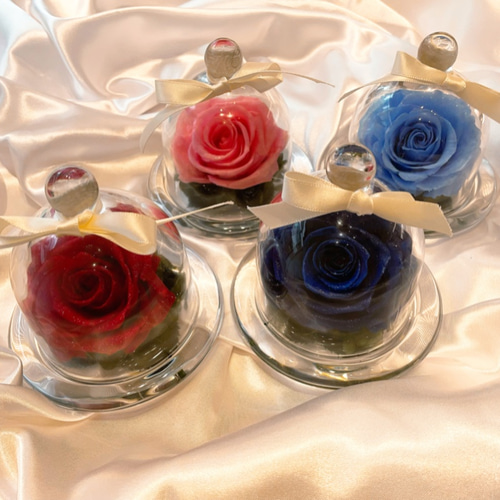 ジュエリーローズ＊ガラスドーム プリザーブドフラワー RoseGarden