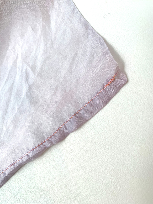 虹染め　シルク布　スカーフ　インテリア 8枚目の画像