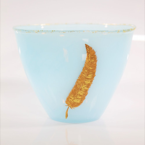 ブルー×金彩 ガラス鉢 ボール