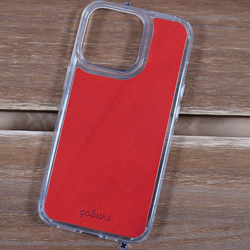 iPhoneケース スマホケース バンパーケース 本革 iphone13 12 11 Xs SE3 SE 「S1」Red 1枚目の画像