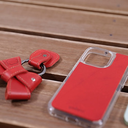 iPhoneケース スマホケース バンパーケース 本革 iphone13 12 11 Xs SE3 SE 「S1」Red 6枚目の画像