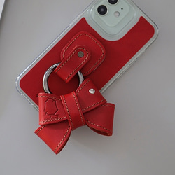 iPhoneケース スマホケース バンパーケース 本革 iphone13 12 11 Xs SE3 SE 「S1」Red 8枚目の画像