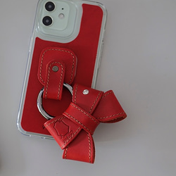 iPhoneケース スマホケース バンパーケース 本革 iphone13 12 11 Xs SE3 SE 「S1」Red 9枚目の画像