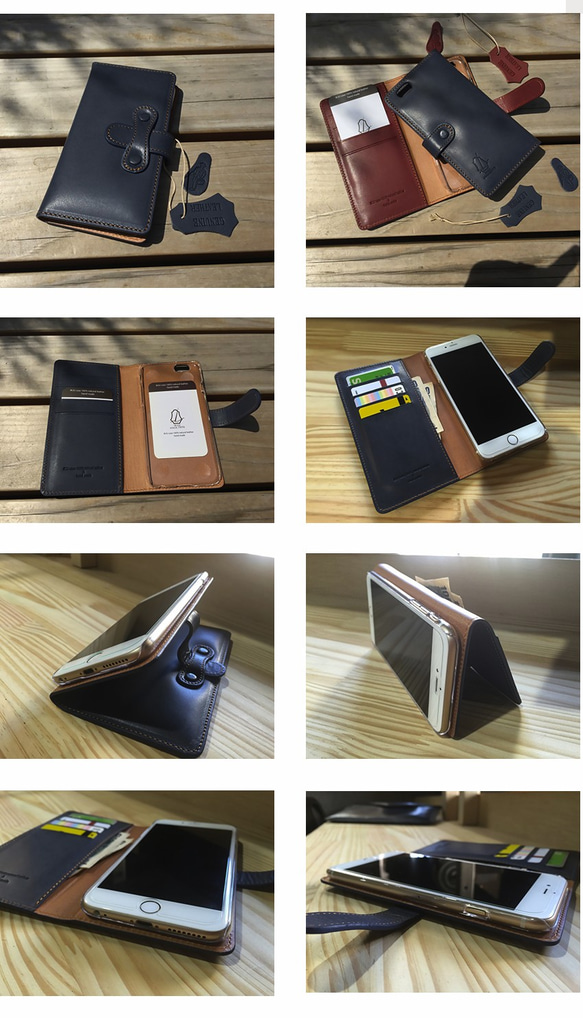 [iphone5/5s][FBC001 Navy Blue]イタリア本革 手帳ケース 3枚目の画像