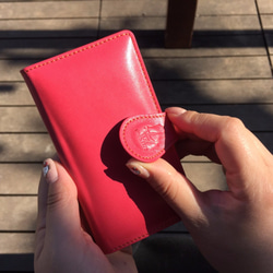 [Galaxy S7][S2OK pink] 義大利真皮 手帳型外殼 第2張的照片