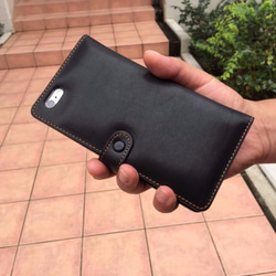 [iphone7Plus][S2OK Black] 義大利真皮 手帳型外殼 第5張的照片