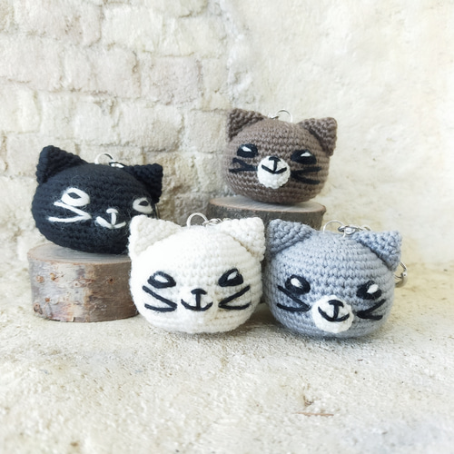 シマエナガと黒猫♡あみぐるみ♡受注製作品 あみぐるみ くろねこ
