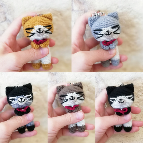 ミナペルホネン こりページ ハチワレ猫 テディベア　キーホルダー