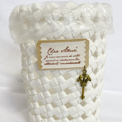 No.17 卓上用ゴミ箱 クラフトバンド ダストボックス 白 ホワイト