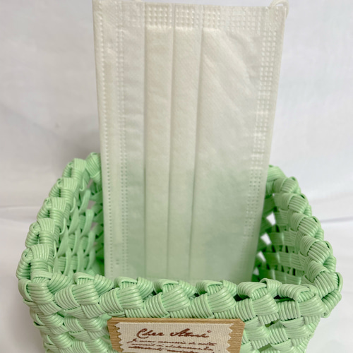 No.21 卓上マスクケース クラフトバンド 小物入れ ハンカチ入れ