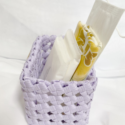 No.21 卓上マスクケース クラフトバンド 小物入れ ハンカチ入れ