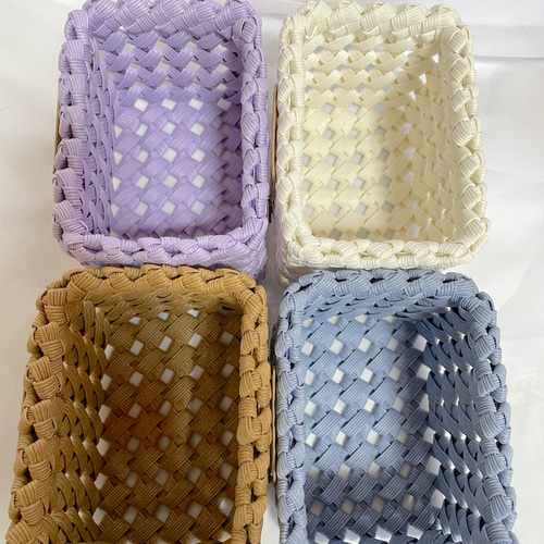 No.21 卓上マスクケース クラフトバンド 小物入れ ハンカチ入れ