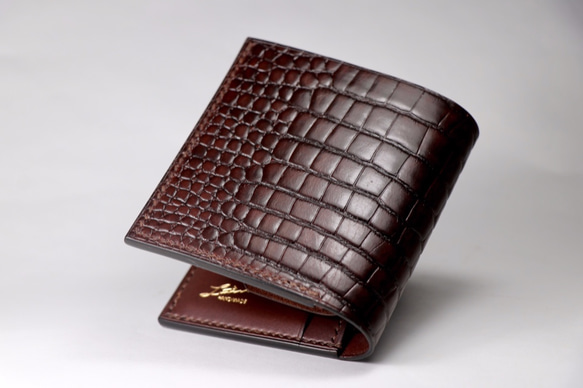 SPINA-Compact Wallet-Vacetta Croco x Cigarette 第2張的照片