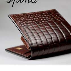 SPINA-Compact Wallet-Vacetta Croco x Cigarette 第1張的照片