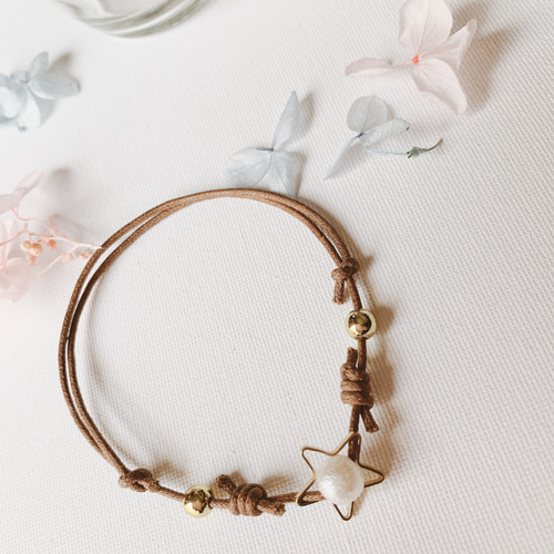 つけっぱなしアングレット】STARパール アンクレット Wisteria .1217