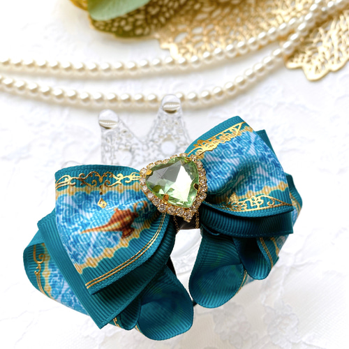 ジャスミングリーンのひらりリボン/ヘアゴム 雑貨・その他 BLANCA 通販