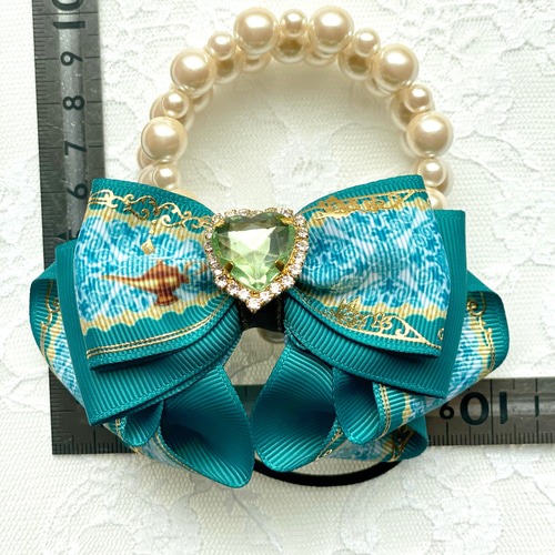 マーメイド ひらひらリボン♡ツイン♡ヘアゴム♡グリーングラデ マーメイド ひらひらリボン♡ツイン♡ヘアゴム♡グリーングラデ Jewel