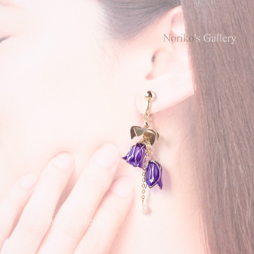 R01】リンドウのイヤーアクセサリー イヤリング・ノンホールピアス